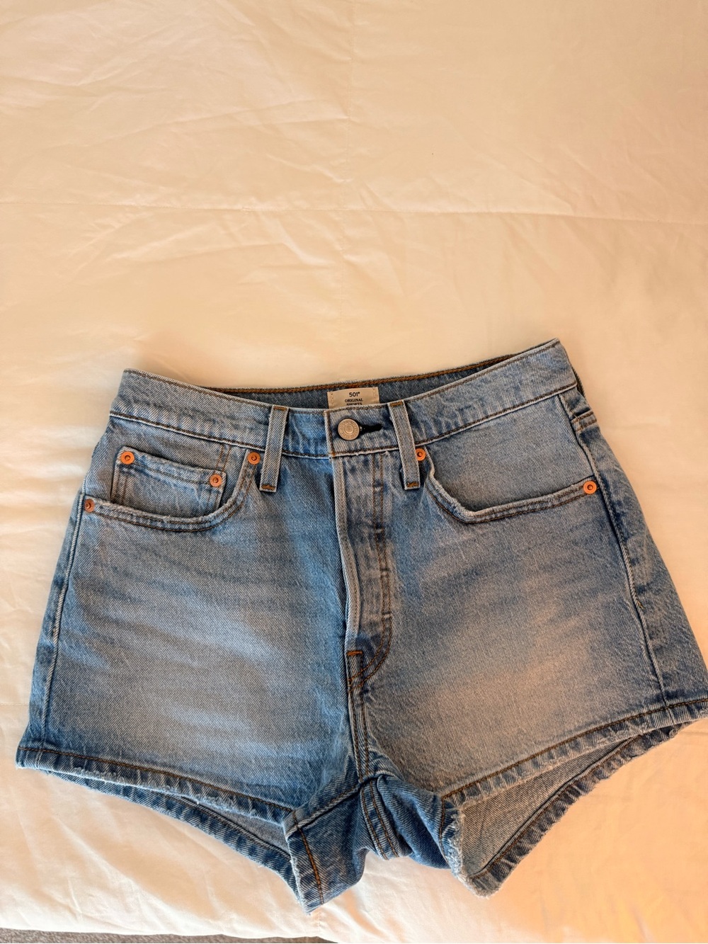 Levi's 501 Original Shorts High-Rise Denim Shorts - Color: No Referee
